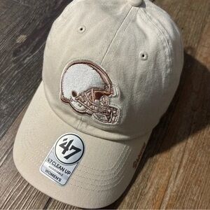 47 Brand Beige Cap with Football Helmet Embroidery